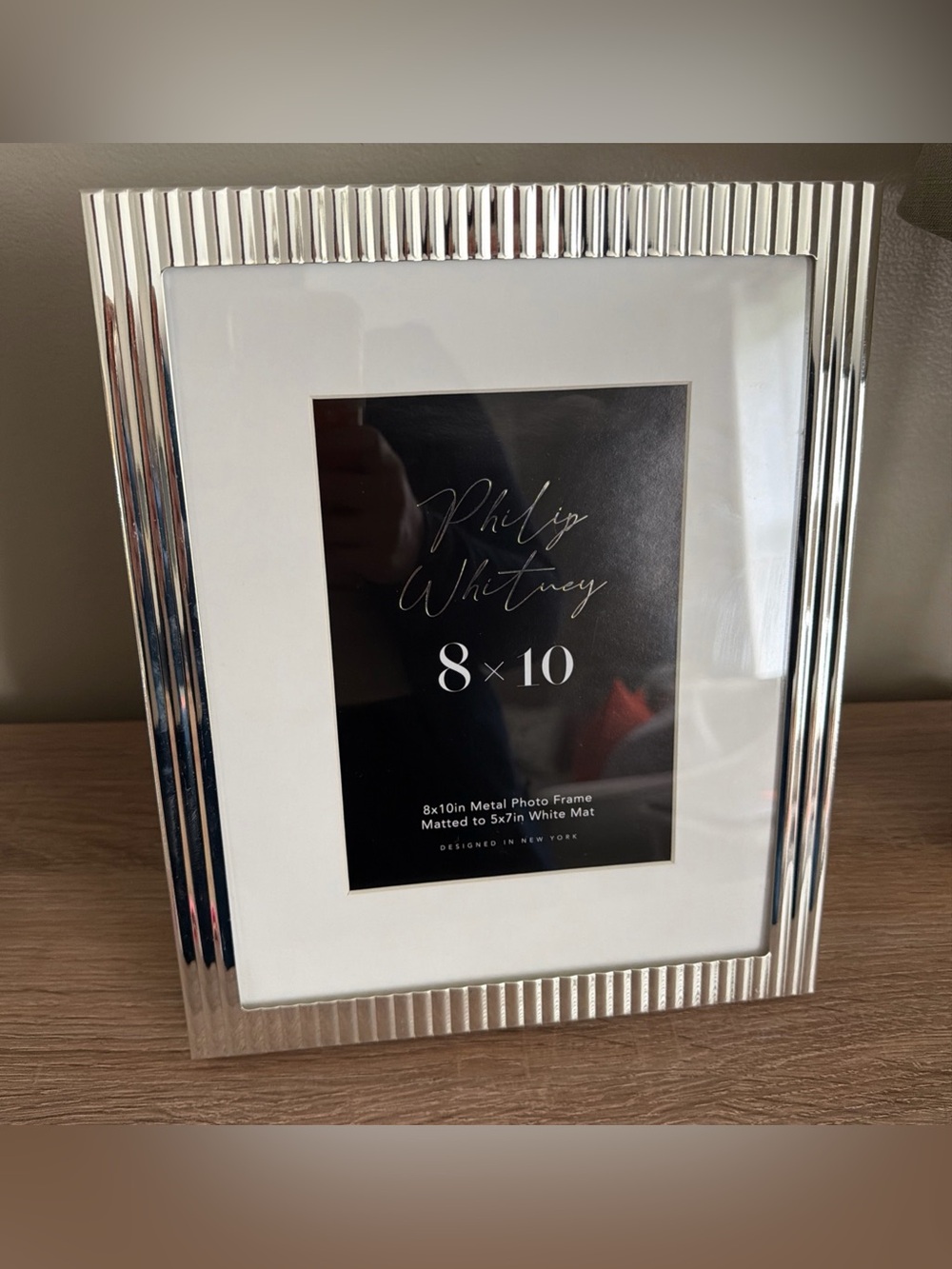 Philip Whitney Silver Ribbed 8x10 Metal Photo Frame